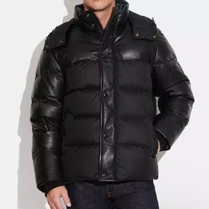 Men’s Coach Reserve NWT Lamb Leather Puffer Down xxl snow jacket Bl 31 long